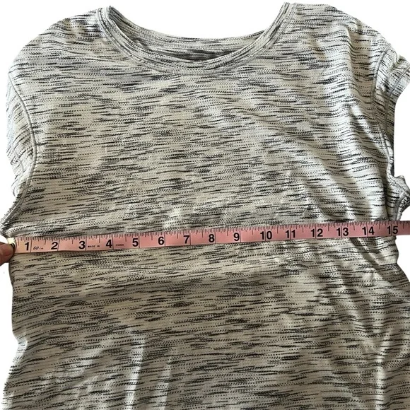 Lululemon Gray and White Active Wear Short Sleeve Shirt-Women’s - Picture 5 of 7